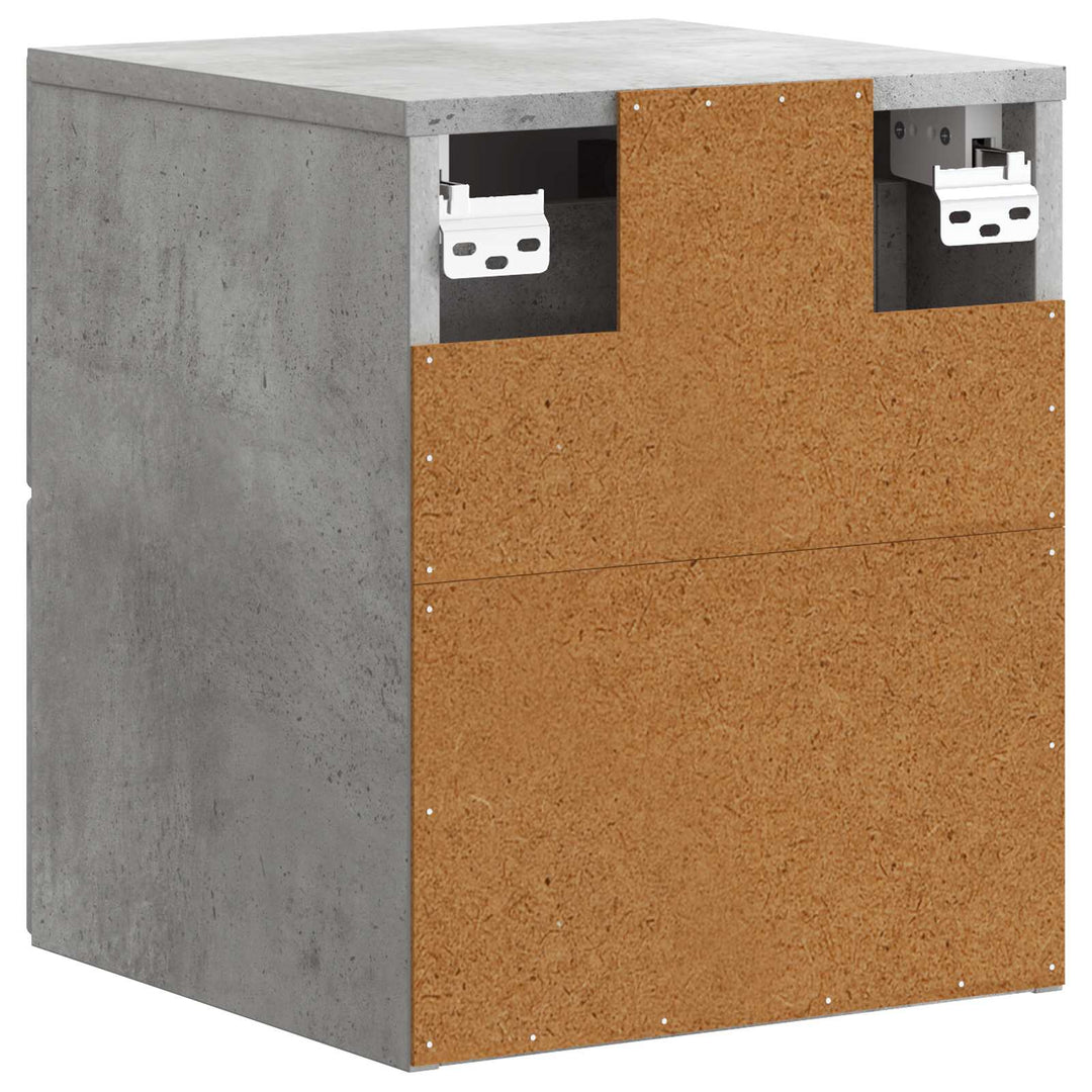 Væghængt Natbord Betongrå 34,5 x 33 x 40 cm Konstrueret træ