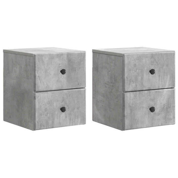 Væghængt Natbord med skuffe 2 pcs Betongrå 34,5 x 33 x 40 cm