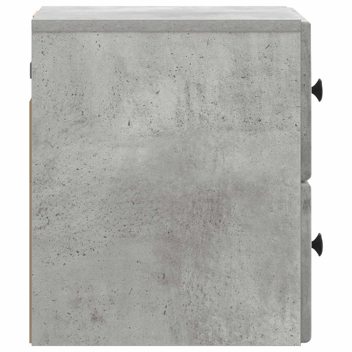 Væghængt Natbord med skuffe 2 pcs Betongrå 34,5 x 33 x 40 cm