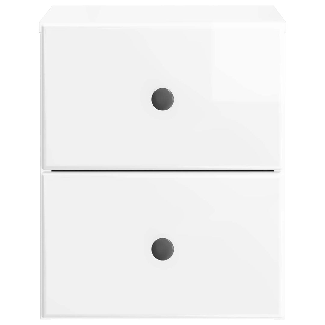 Væghængt Natbord 2 pcs Hvid højglans 34,5 x 33 x 40 cm