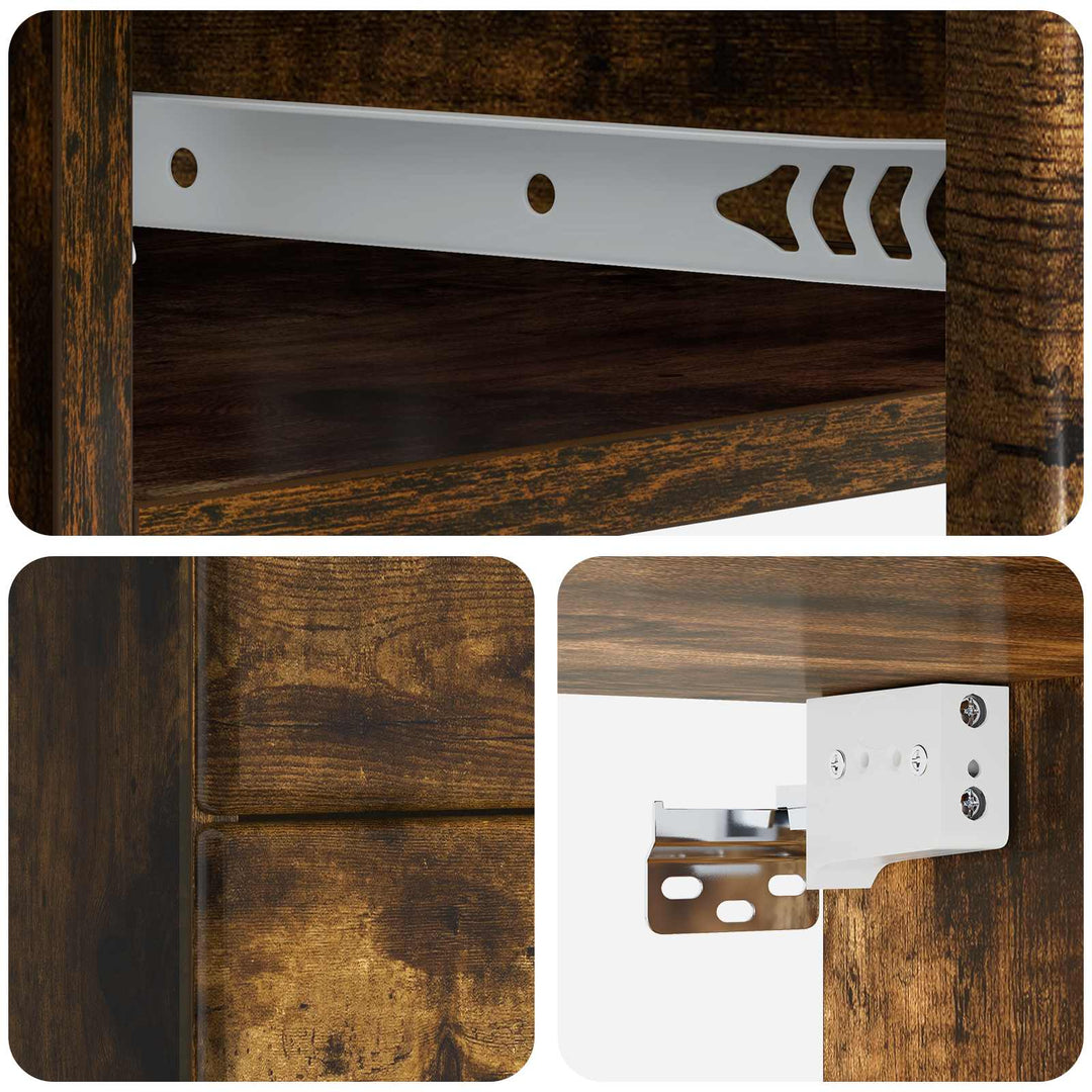 Væghængt Natbord med skuffe 2 pcs Røget eg 34,5 x 33 x 40 cm