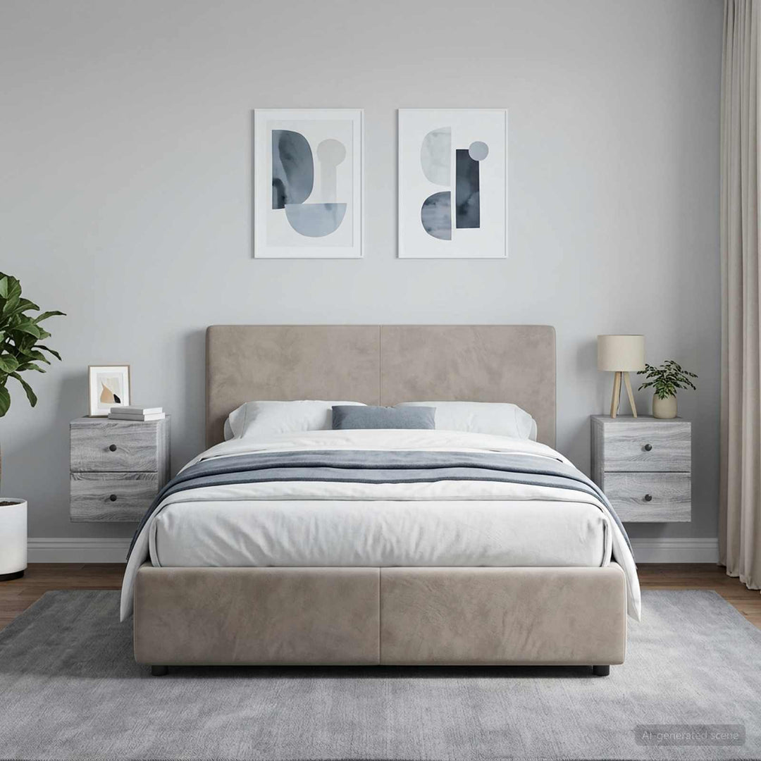 Væghængt Natbord 2 pcs Grå sonoma-eg 34,5 x 33 x 40 cm