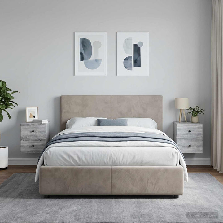 Væghængt Natbord 2 pcs Grå sonoma-eg 34,5 x 33 x 40 cm