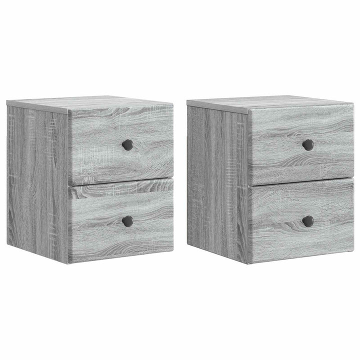 Væghængt Natbord 2 pcs Grå sonoma-eg 34,5 x 33 x 40 cm
