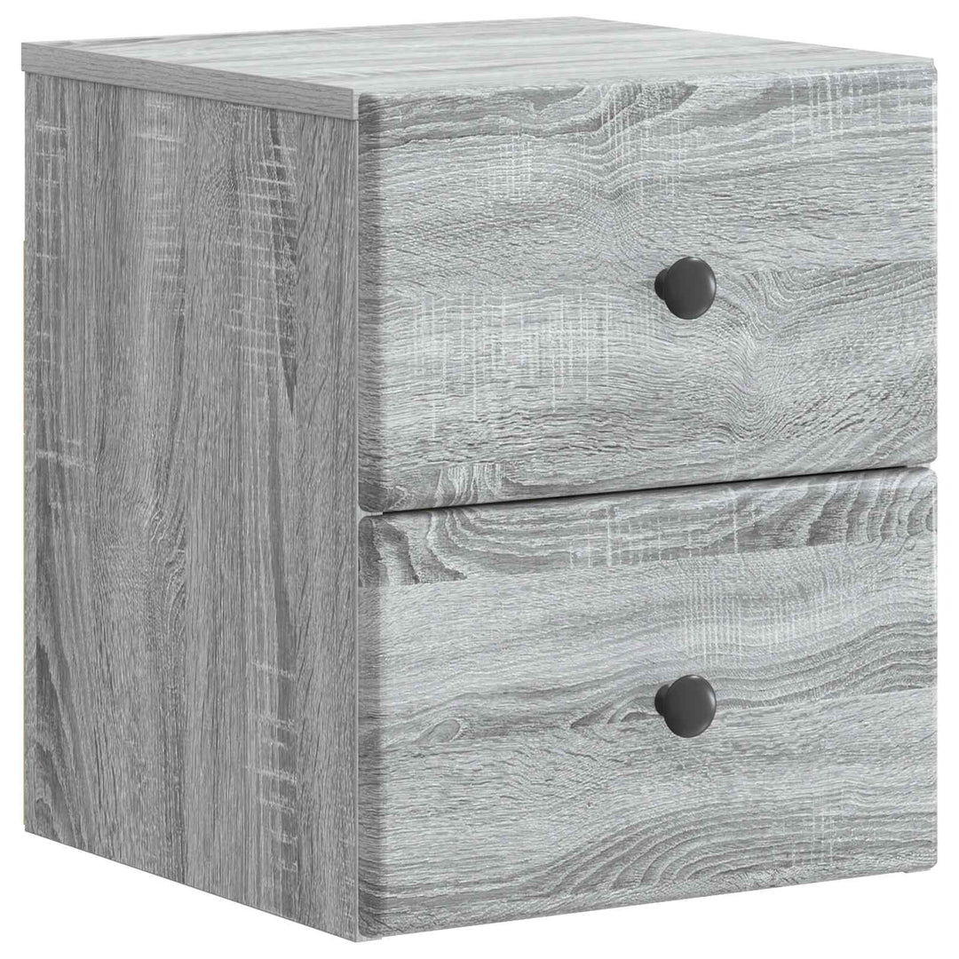 Væghængt Natbord 2 pcs Grå sonoma-eg 34,5 x 33 x 40 cm