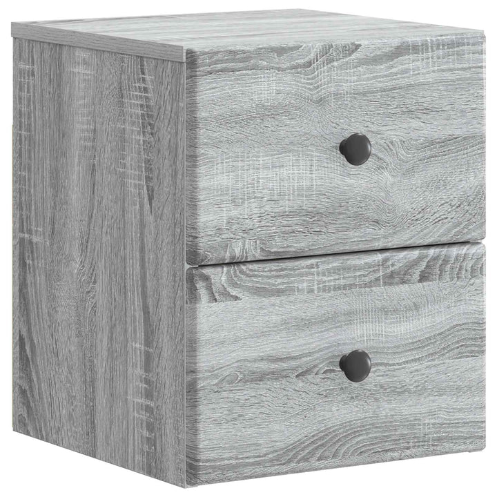 Væghængt Natbord 2 pcs Grå sonoma-eg 34,5 x 33 x 40 cm