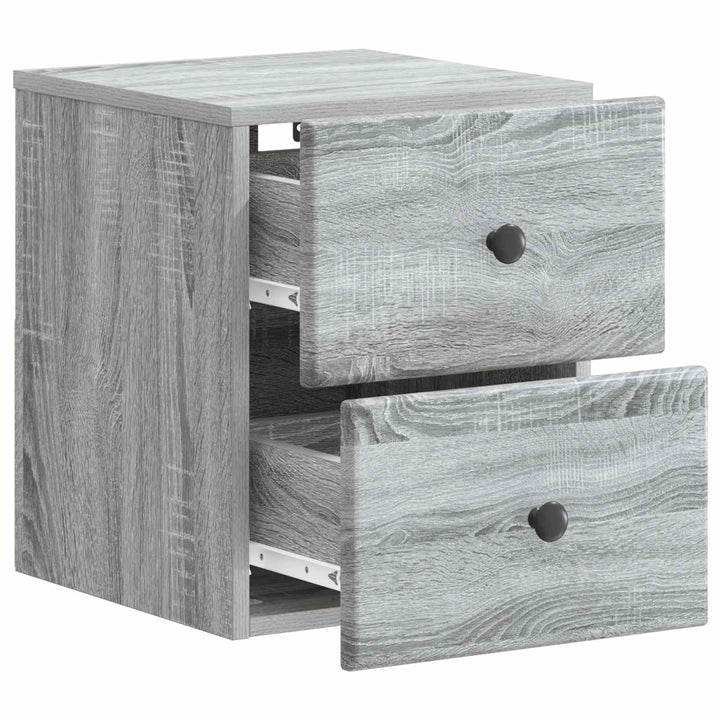 Væghængt Natbord 2 pcs Grå sonoma-eg 34,5 x 33 x 40 cm