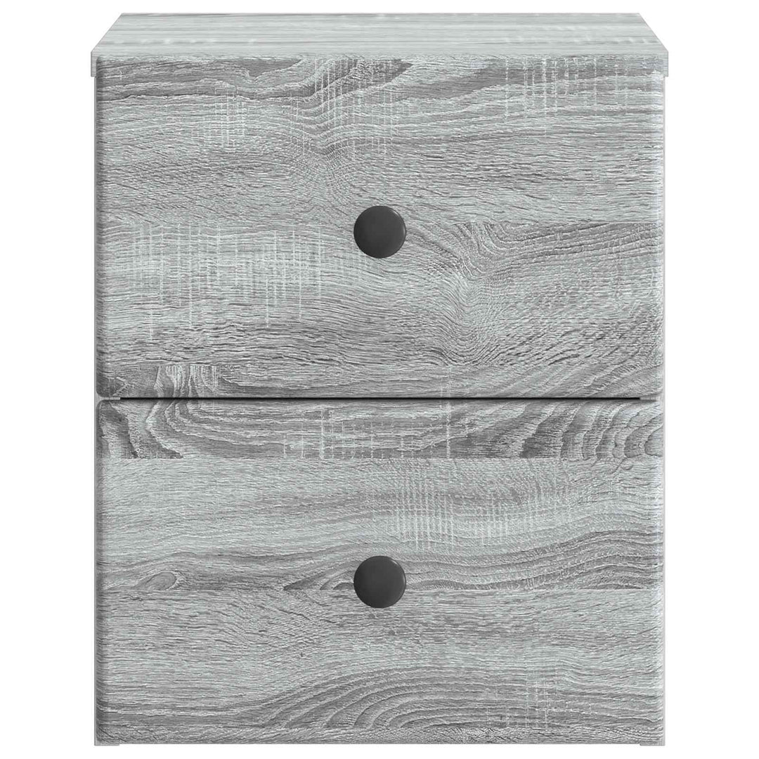 Væghængt Natbord 2 pcs Grå sonoma-eg 34,5 x 33 x 40 cm