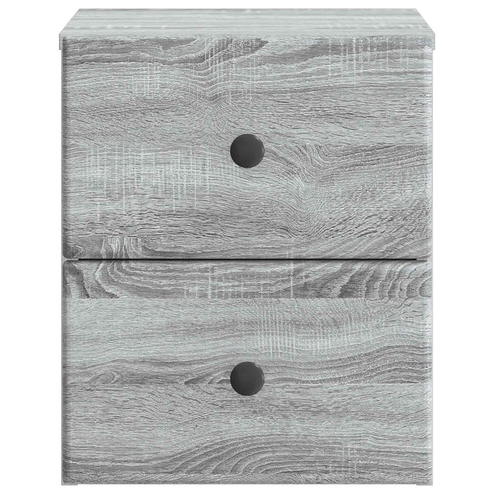 Væghængt Natbord 2 pcs Grå sonoma-eg 34,5 x 33 x 40 cm