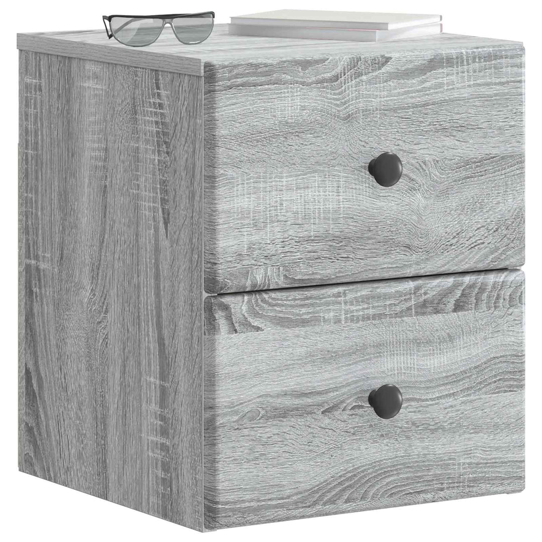 Væghængt Natbord 2 pcs Grå sonoma-eg 34,5 x 33 x 40 cm
