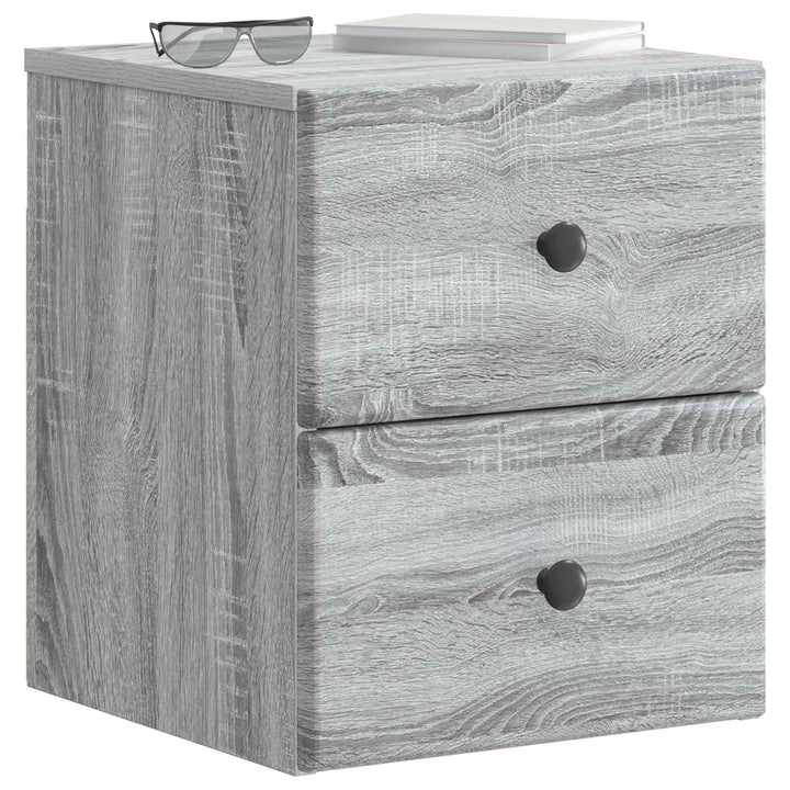 Væghængt Natbord 2 pcs Grå sonoma-eg 34,5 x 33 x 40 cm