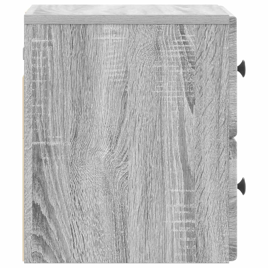 Væghængt Natbord 2 pcs Grå sonoma-eg 34,5 x 33 x 40 cm