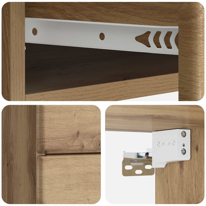 Væghængt Natbord med skuffe 2 pcs Artisan-eg 34,5 x 33 x 40 cm