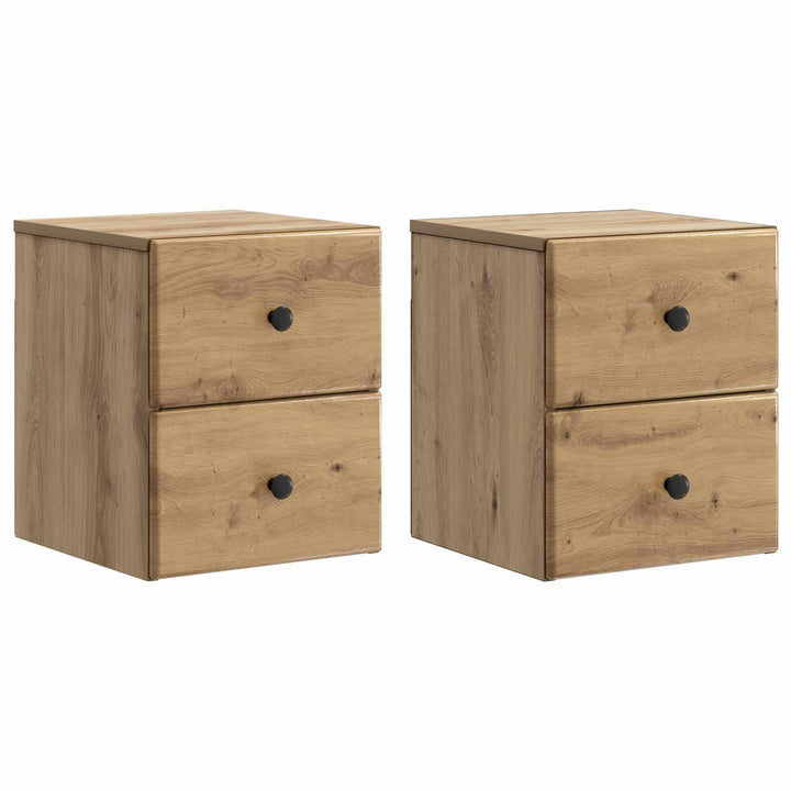 Væghængt Natbord med skuffe 2 pcs Artisan-eg 34,5 x 33 x 40 cm