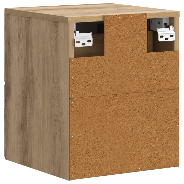 Væghængt Natbord med skuffe 2 pcs Artisan-eg 34,5 x 33 x 40 cm