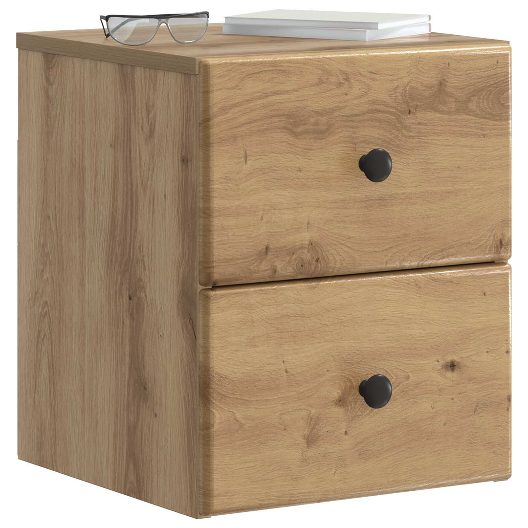 Væghængt Natbord med skuffe 2 pcs Artisan-eg 34,5 x 33 x 40 cm