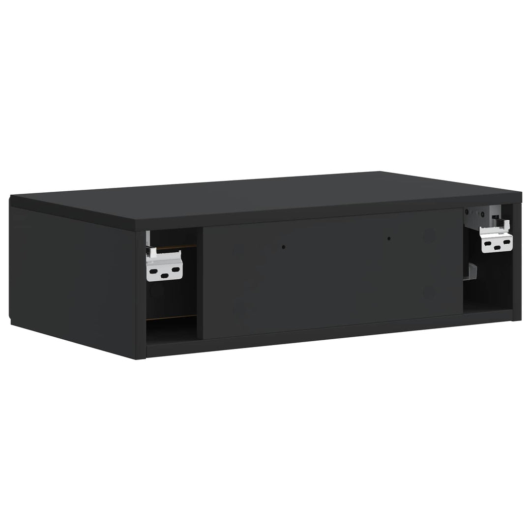 Væghængt Sideskab Sort 59 x 34,5 x 17 cm Konstrueret træ