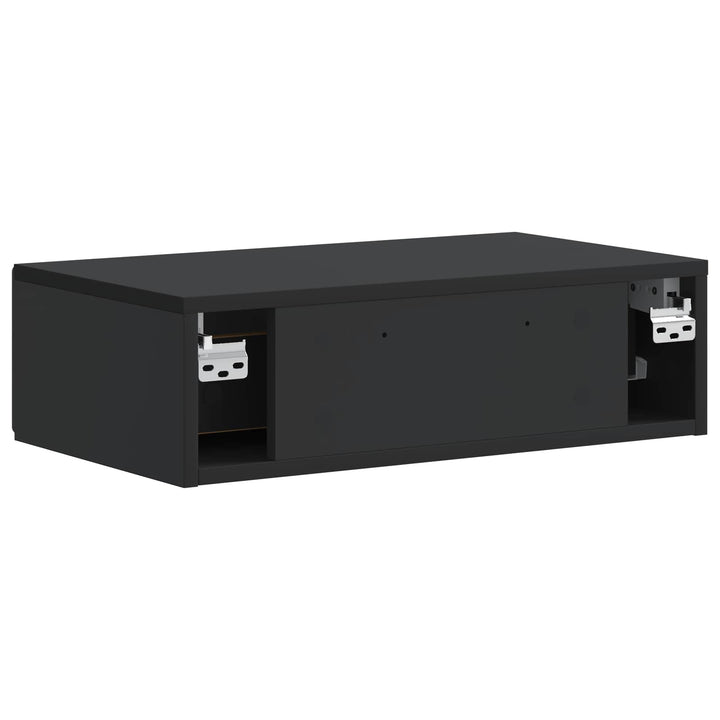 Væghængt Sideskab Sort 59 x 34,5 x 17 cm Konstrueret træ