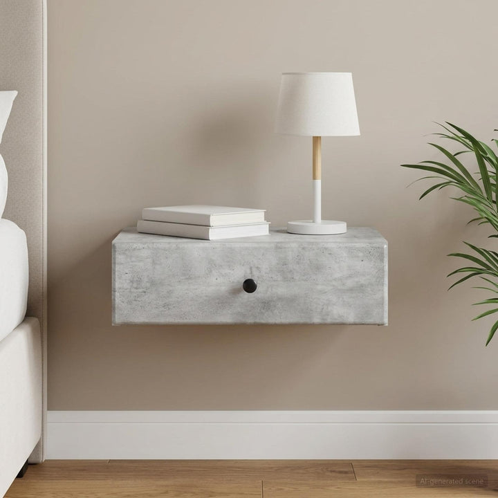 Væghængt Sideskab Betongrå 59 x 34,5 x 17 cm Konstrueret træ