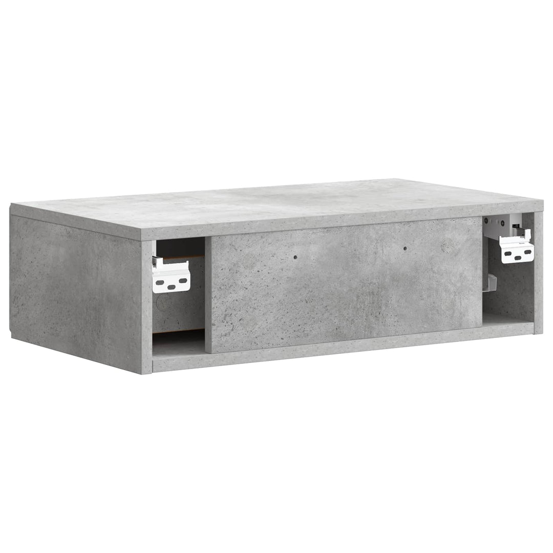 Væghængt Sideskab Betongrå 59 x 34,5 x 17 cm Konstrueret træ