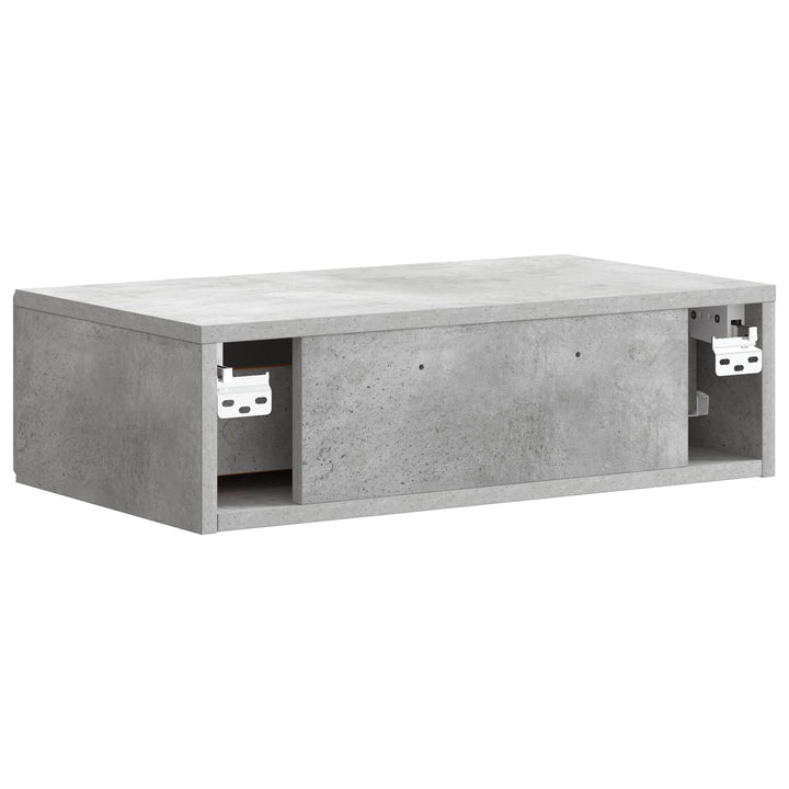Væghængt Sideskab Betongrå 59 x 34,5 x 17 cm Konstrueret træ