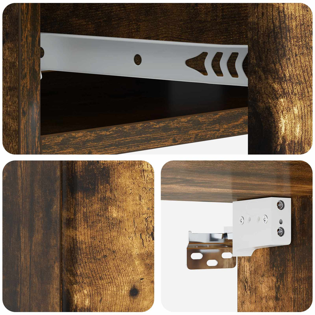 Væghængt Sideskab Røget eg 59 x 34,5 x 17 cm Konstrueret træ