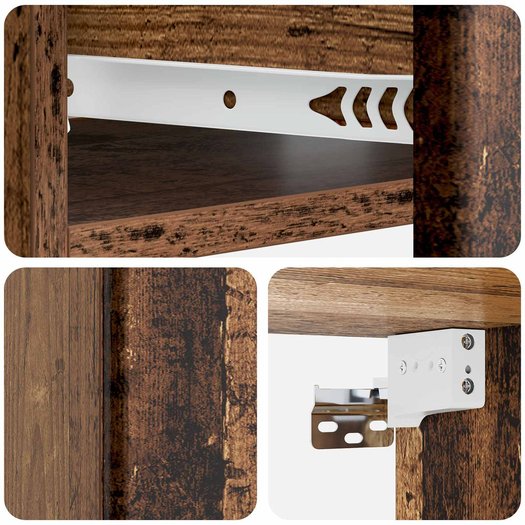 Væghængt Sideskab Gammelt træ 59 x 34,5 x 17 cm Konstrueret træ