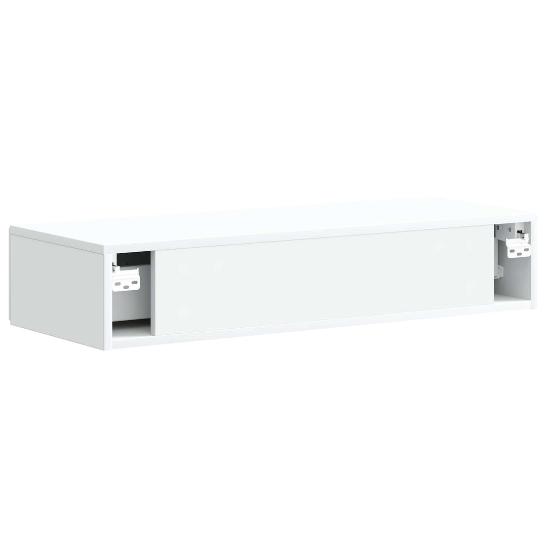 Væghængt Sideskab Hvid 87,5 x 34,5 x 17 cm Konstrueret træ