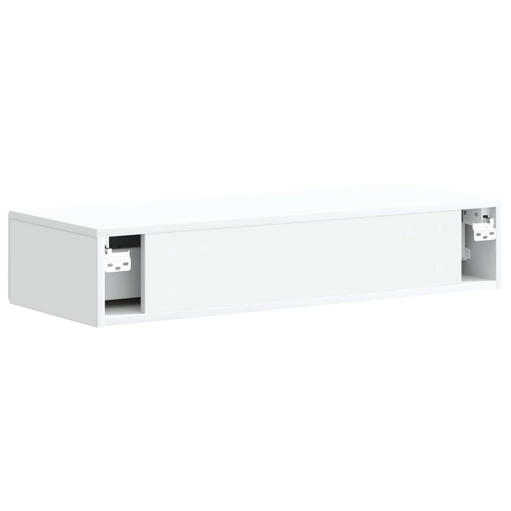 Væghængt Sideskab Hvid 87,5 x 34,5 x 17 cm Konstrueret træ