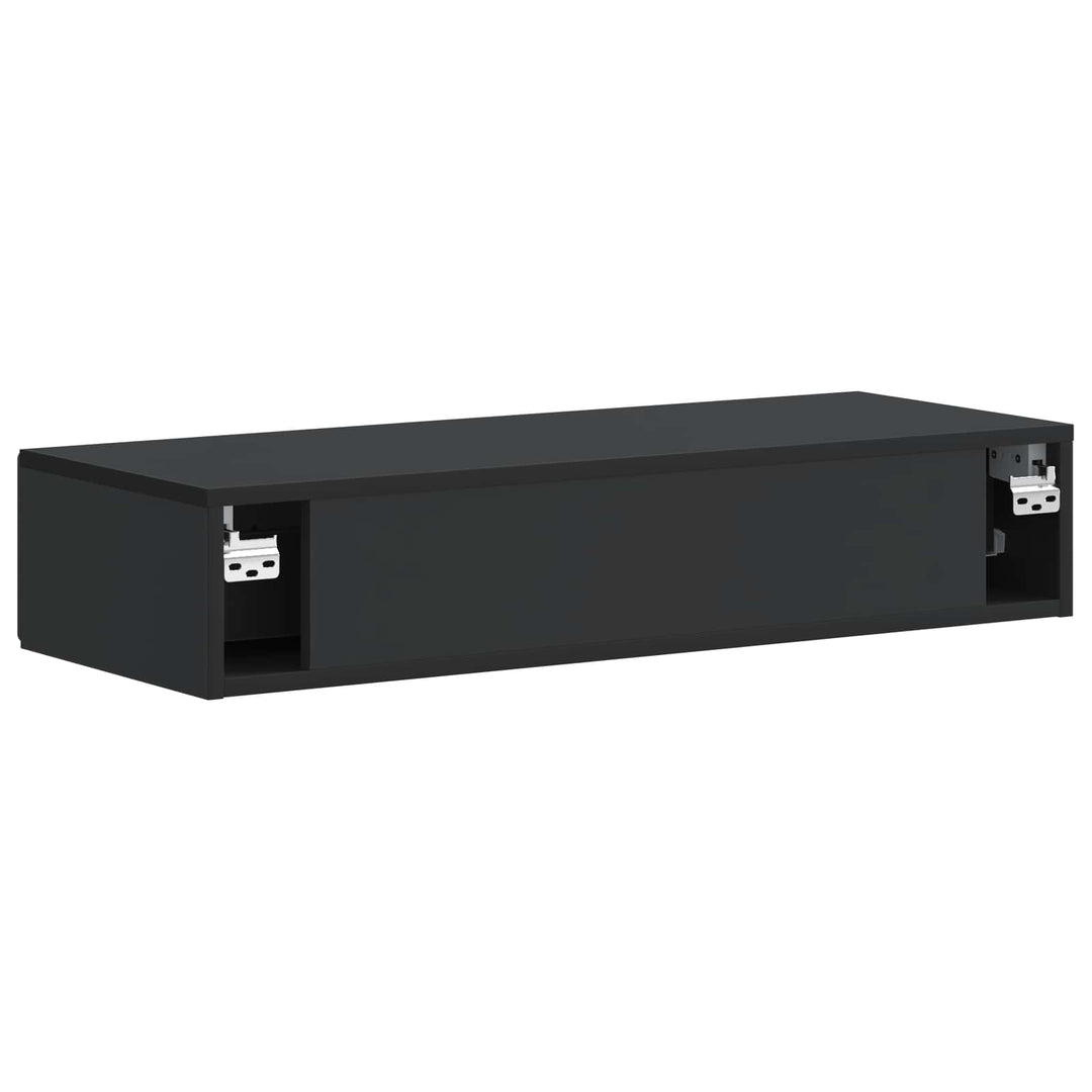 Væghængt Sideskab Sort 87,5 x 34,5 x 17 cm Konstrueret træ