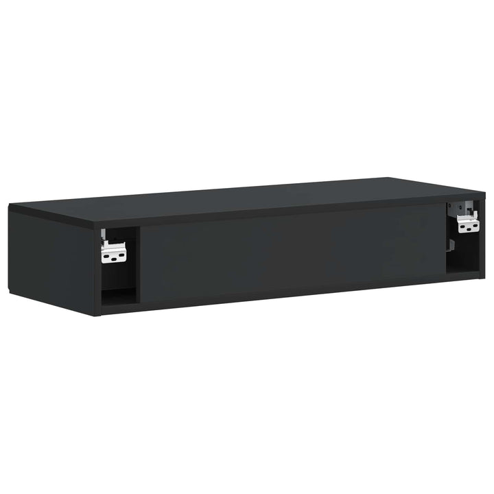 Væghængt Sideskab Sort 87,5 x 34,5 x 17 cm Konstrueret træ