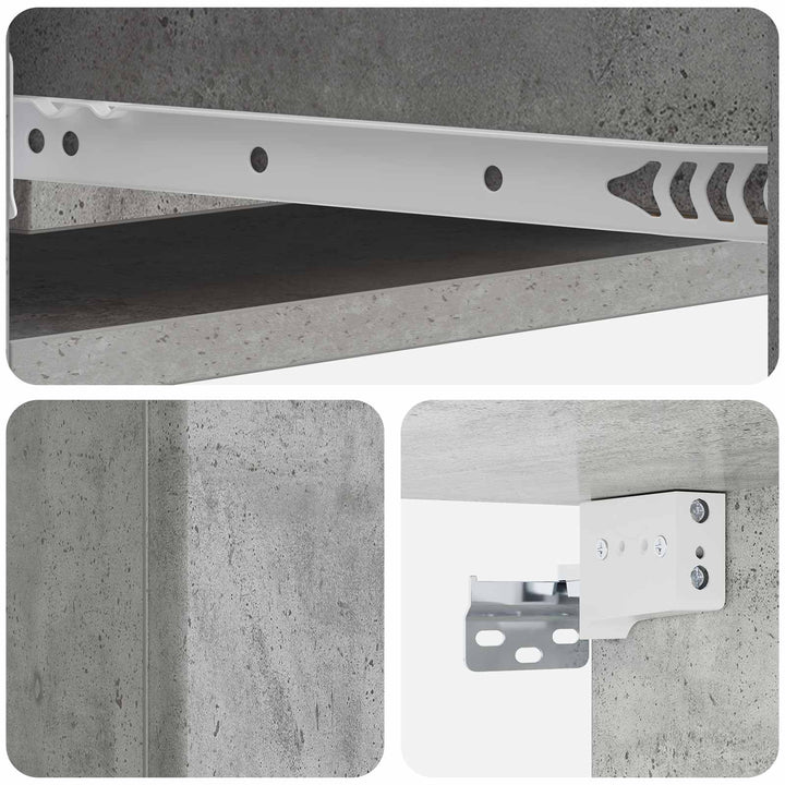 Væghængt Sideskab Betongrå 87,5 x 34,5 x 17 cm Konstrueret træ