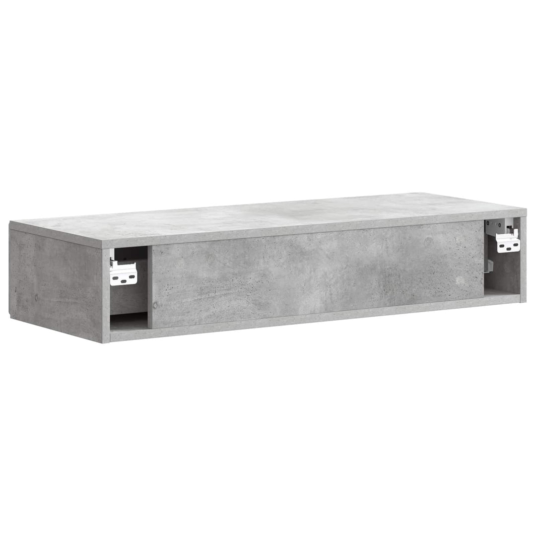 Væghængt Sideskab Betongrå 87,5 x 34,5 x 17 cm Konstrueret træ