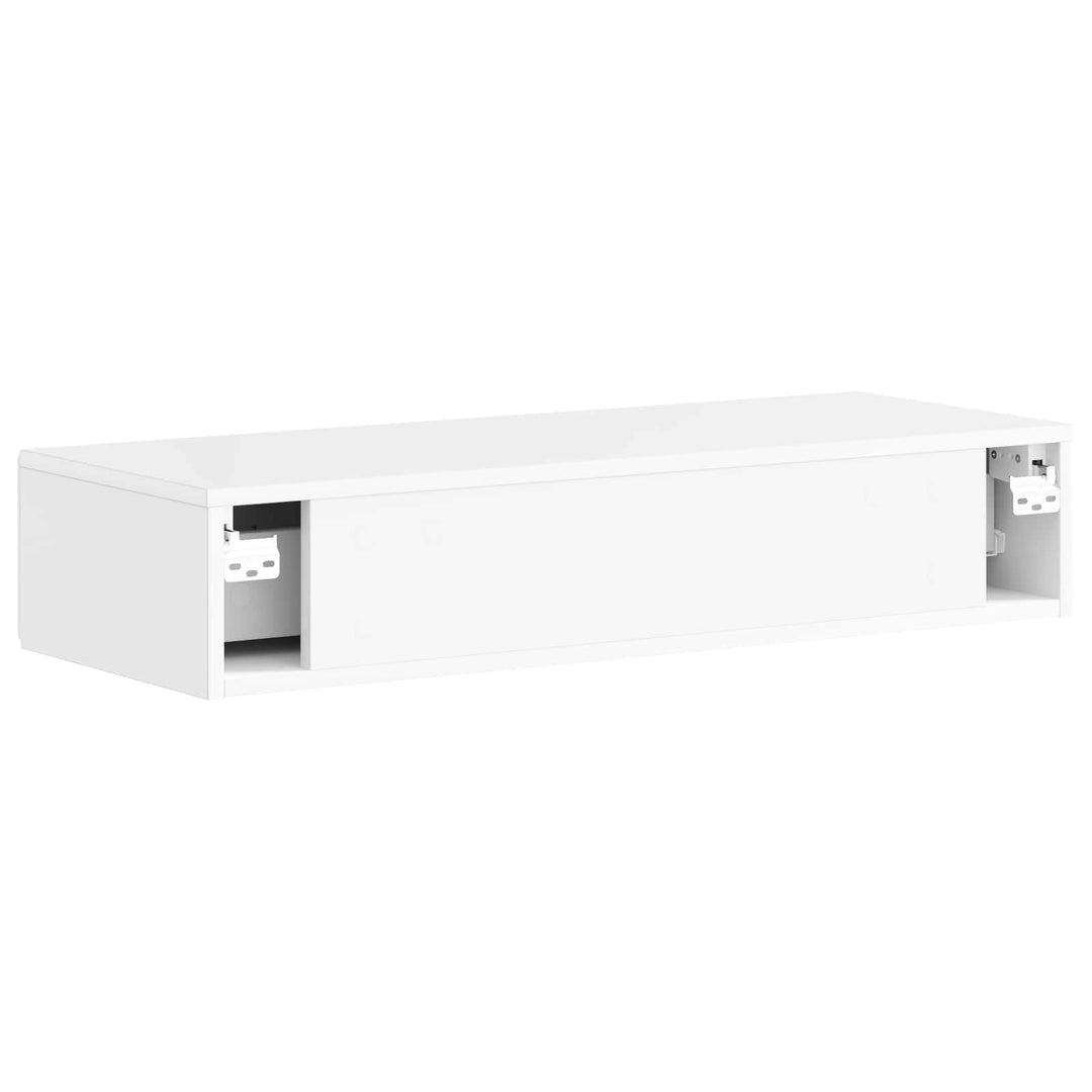 Væghængt Sideskab Hvid højglans 87,5 x 34,5 x 17 cm