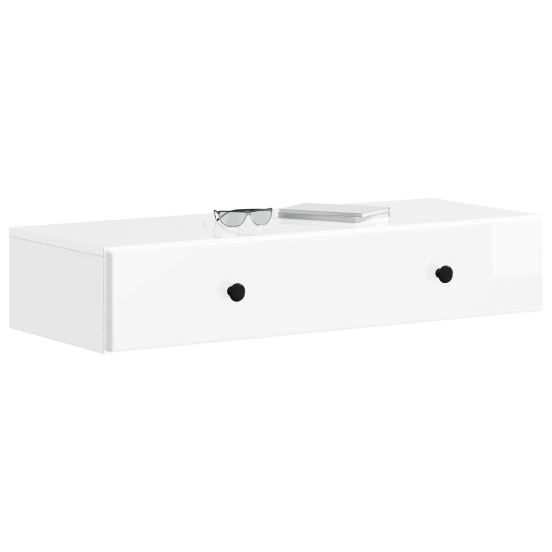 Væghængt Sideskab Hvid højglans 87,5 x 34,5 x 17 cm