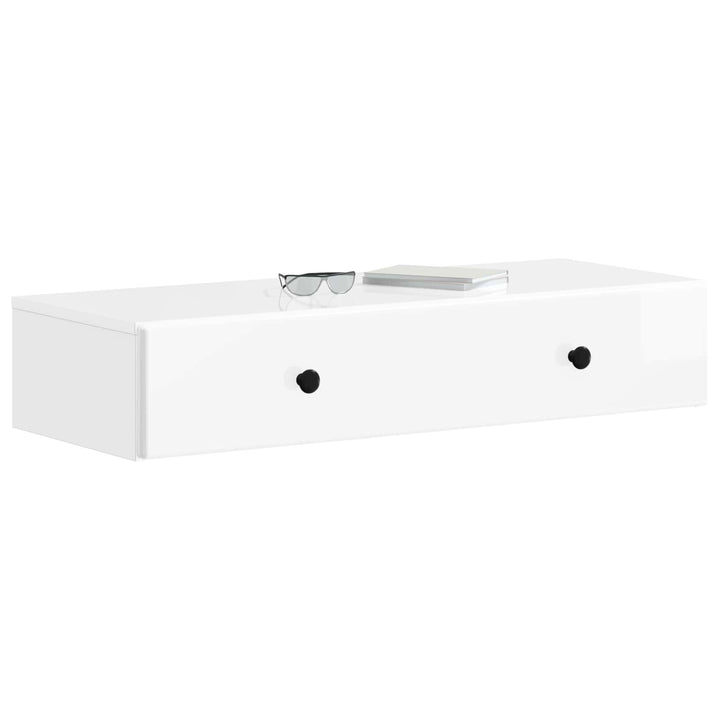 Væghængt Sideskab Hvid højglans 87,5 x 34,5 x 17 cm