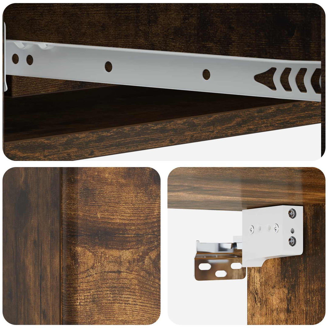 Væghængt Sideskab Røget eg 87,5 x 34,5 x 17 cm Konstrueret træ