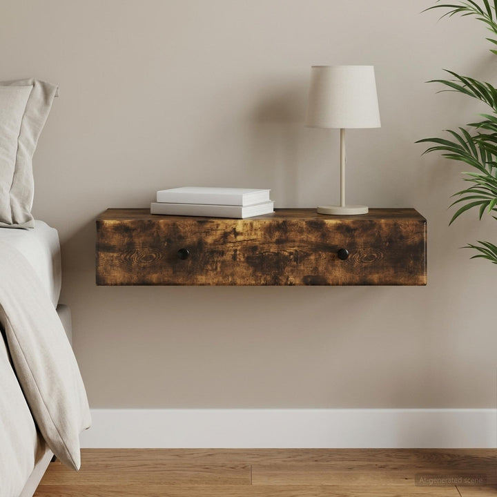 Væghængt Sideskab Røget eg 87,5 x 34,5 x 17 cm Konstrueret træ