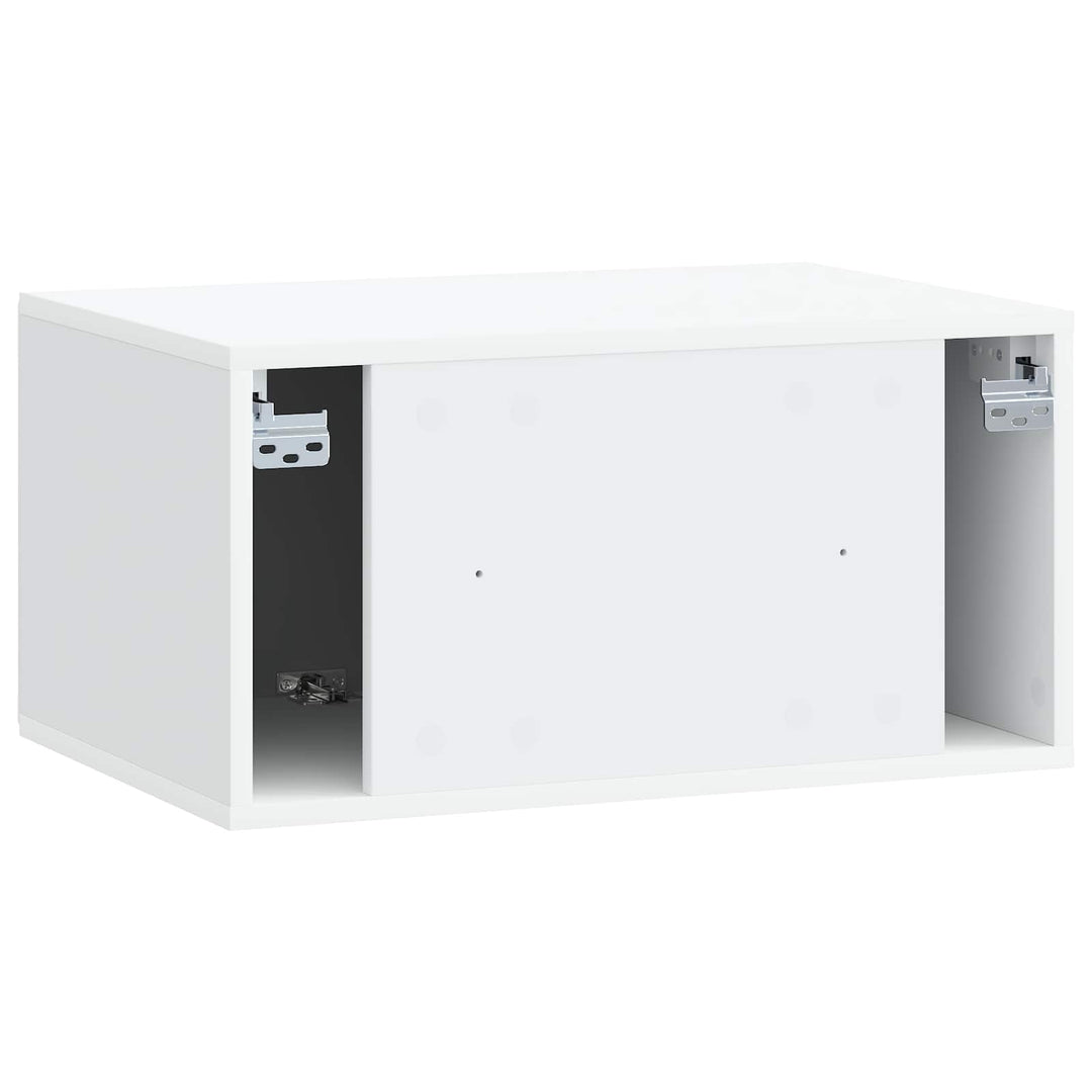 Væghængt TV-skab 59,5 x 41 x 30 cm Hvid Konstrueret træ