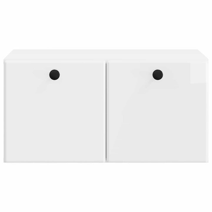 Væghængt TV-skab 59,5 x 41 x 30 cm Hvid højglans