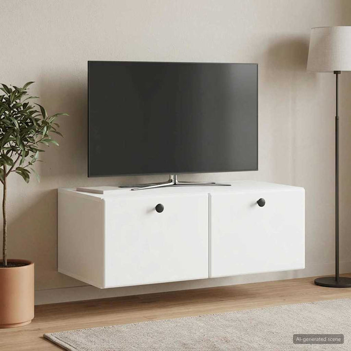 Væghængt TV-skab 78,5 x 41 x 30 cm Hvid Konstrueret træ