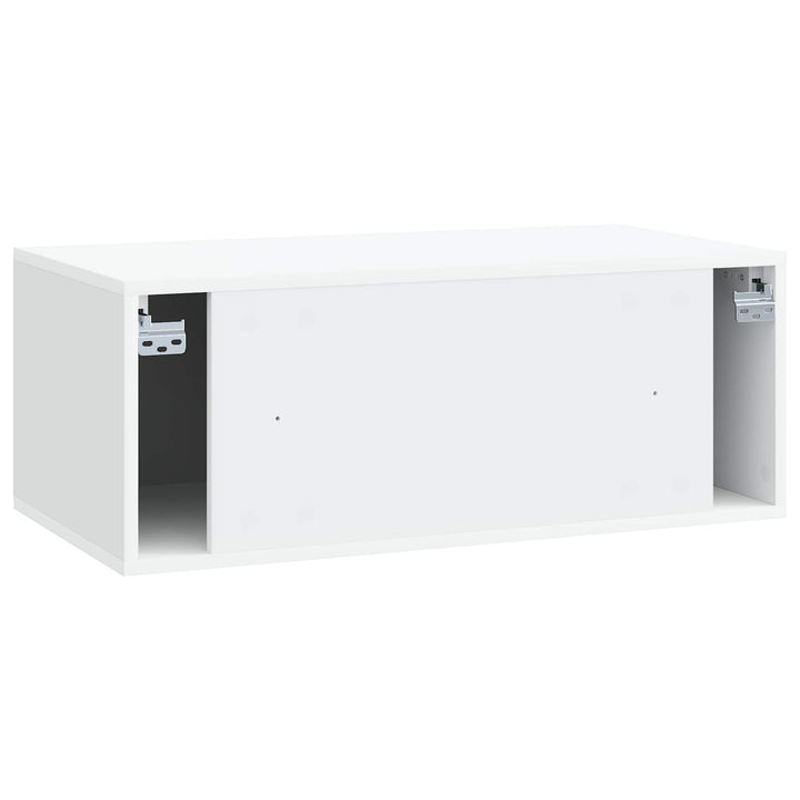Væghængt TV-skab 78,5 x 41 x 30 cm Hvid Konstrueret træ