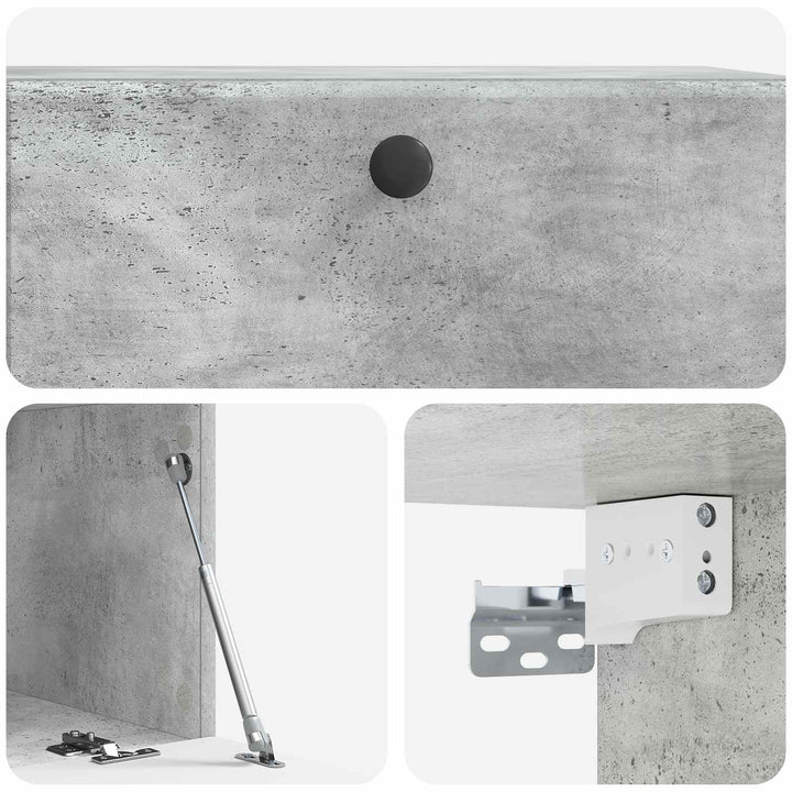 Væghængt TV-skab 78,5 x 41 x 30 cm Betongrå Konstrueret træ