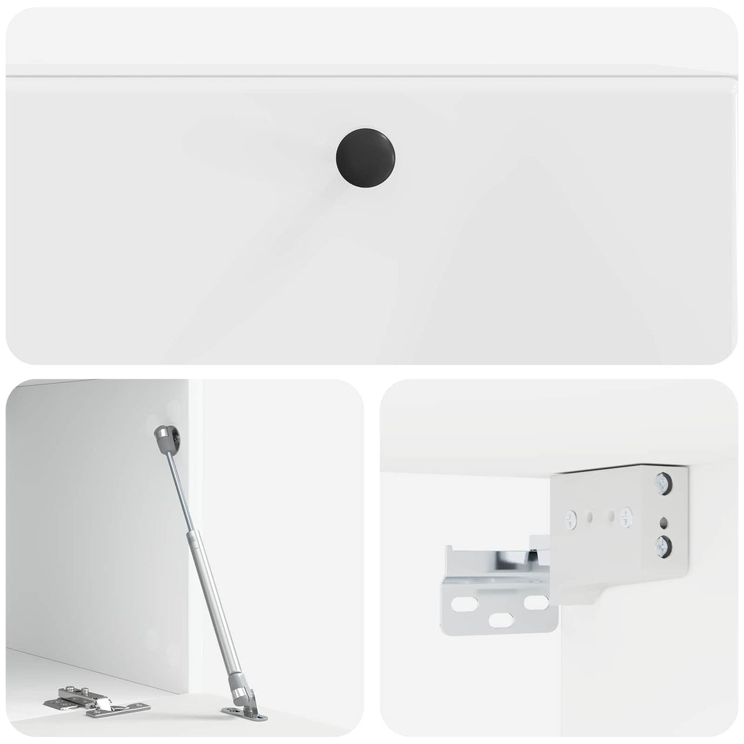 Væghængt TV-skab 78,5 x 41 x 30 cm Hvid højglans