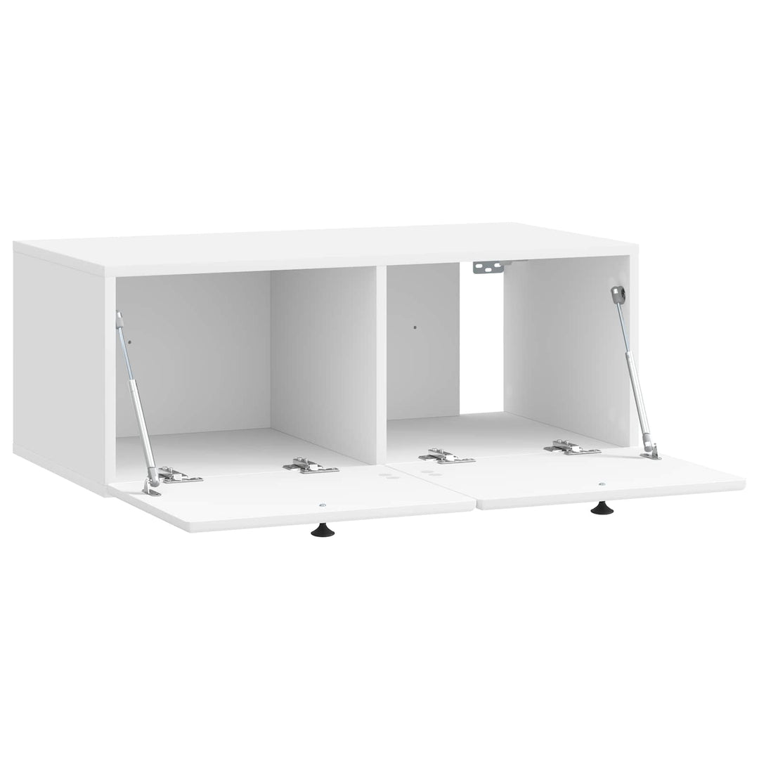 Væghængt TV-skab 78,5 x 41 x 30 cm Hvid højglans