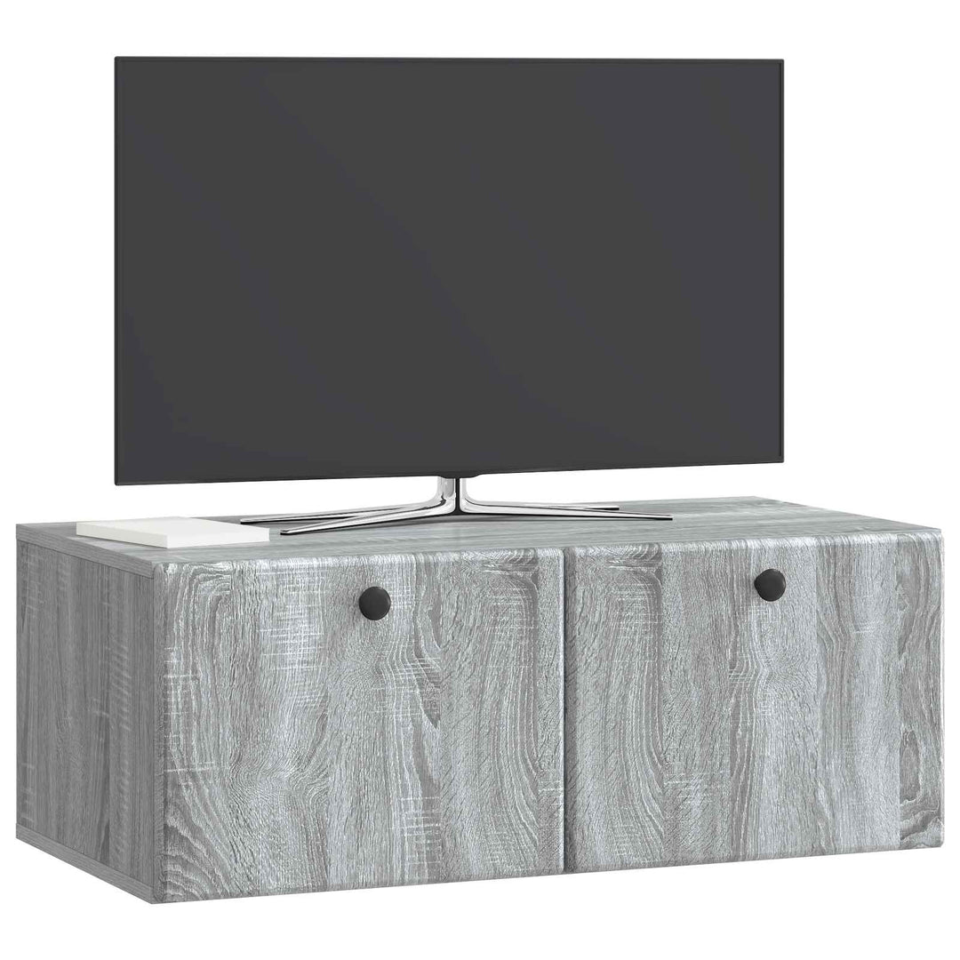 Væghængt TV-skab 78,5 x 41 x 30 cm Grå Sonoma Konstrueret træ