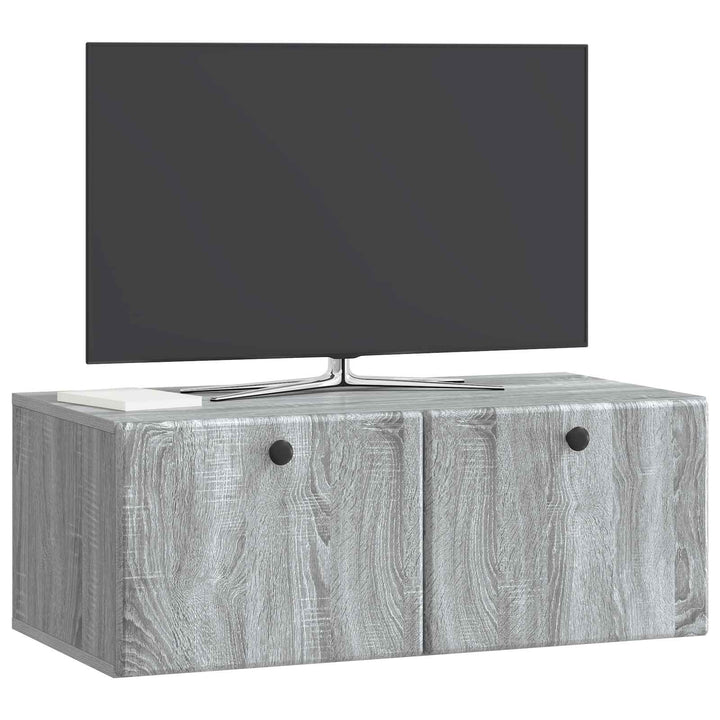 Væghængt TV-skab 78,5 x 41 x 30 cm Grå Sonoma Konstrueret træ