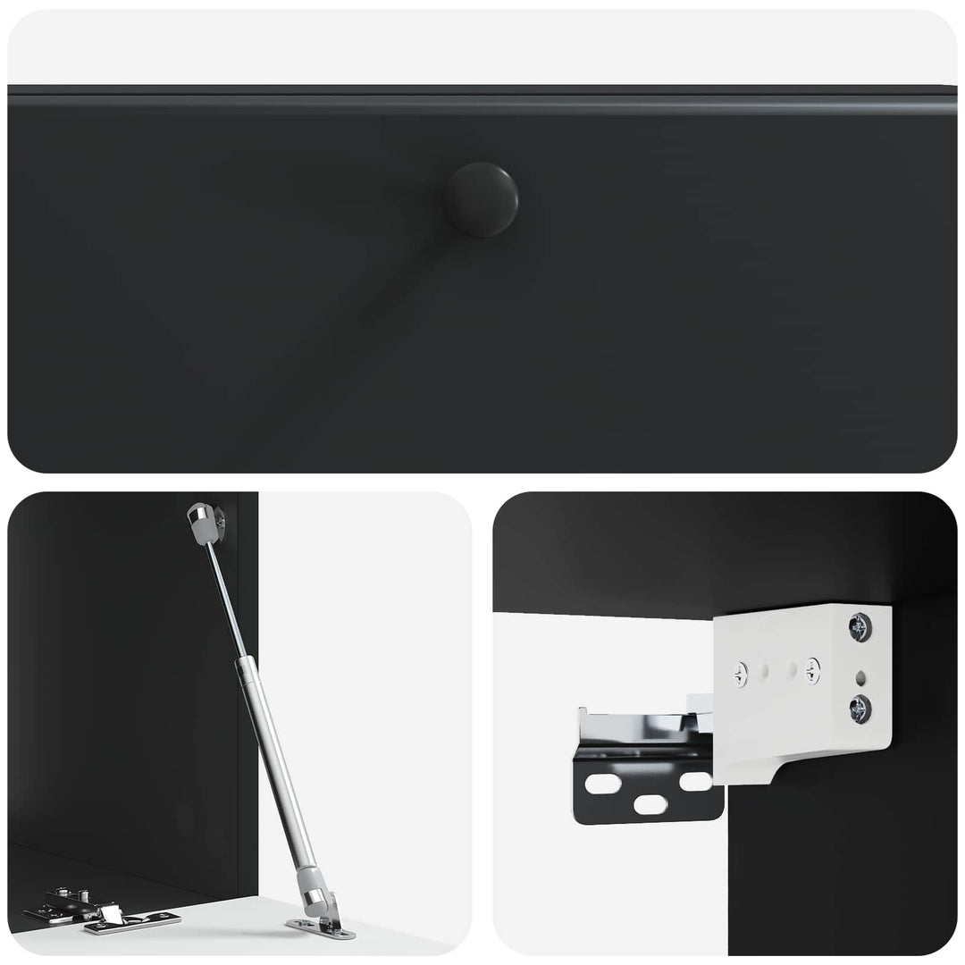 Væghængt TV-skab 98 x 41 x 30 cm Sort Konstrueret træ