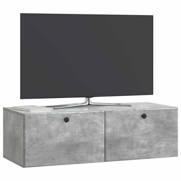 Væghængt TV-skab 98 x 41 x 30 cm Betongrå Konstrueret træ
