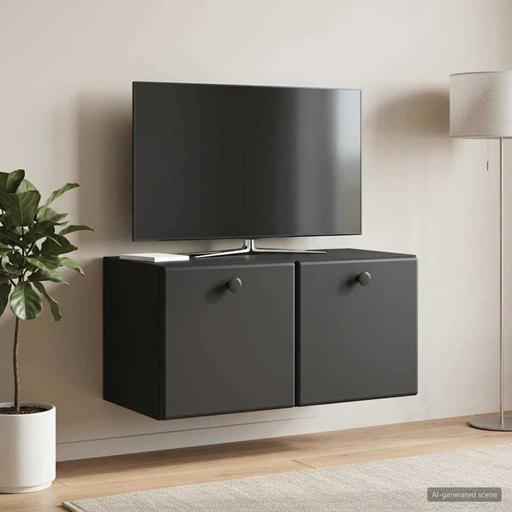 Væghængt TV-skab 59,5 x 31 x 30 cm Sort Konstrueret træ